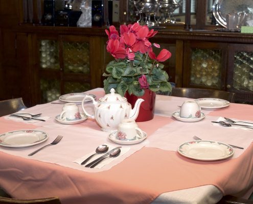 Tea service setup